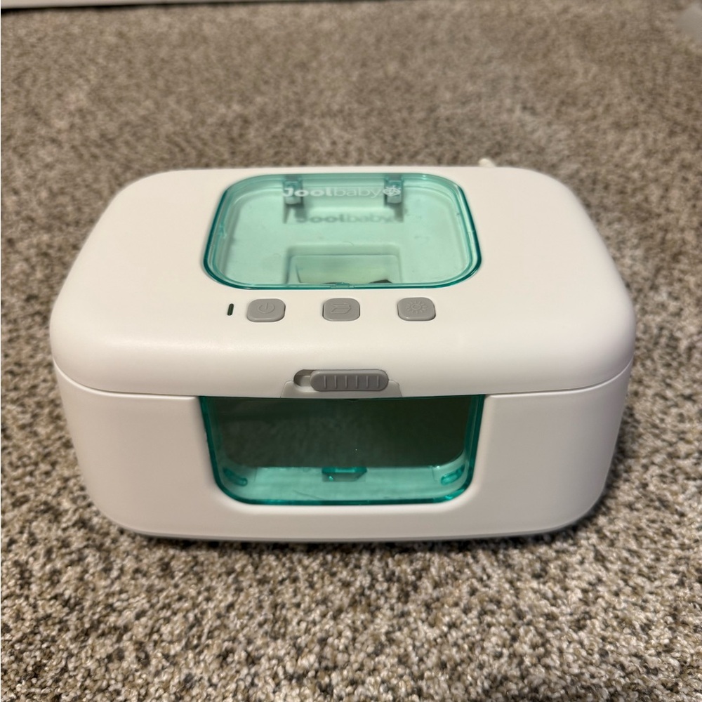 Jool Baby White and Aqua Baby Wipe Warmer